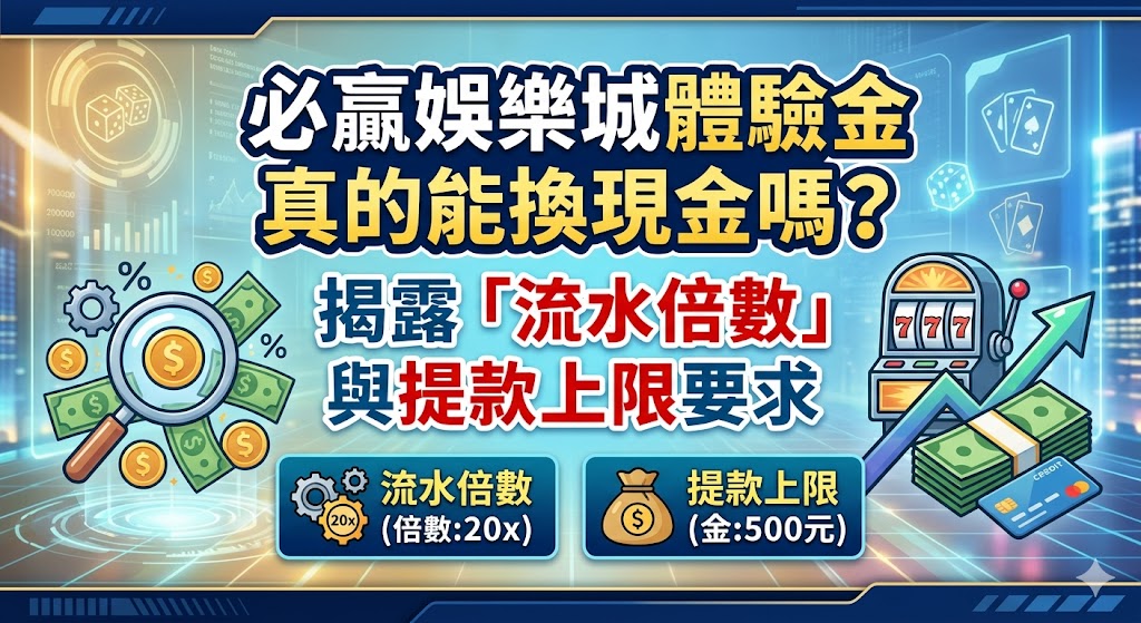 必贏娛樂城體驗金真的能換現金嗎？揭露「流水倍數」與提款上限要求
