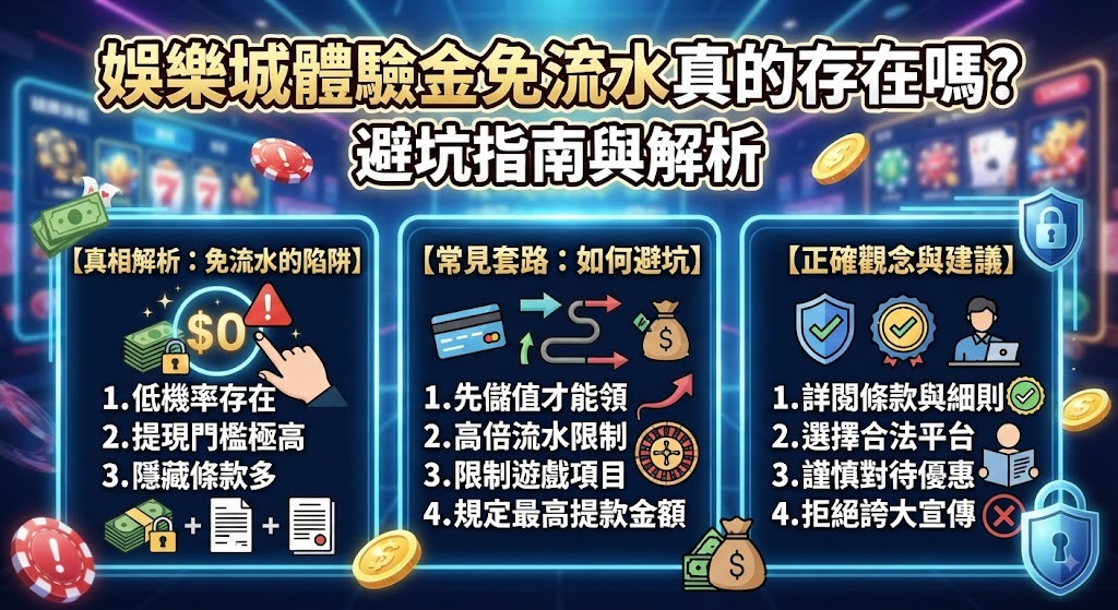 娛樂城體驗金免流水真的存在嗎？避坑指南與解析